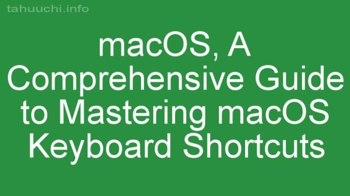 A Comprehensive Guide to Mastering macOS Keyboard Shortcuts